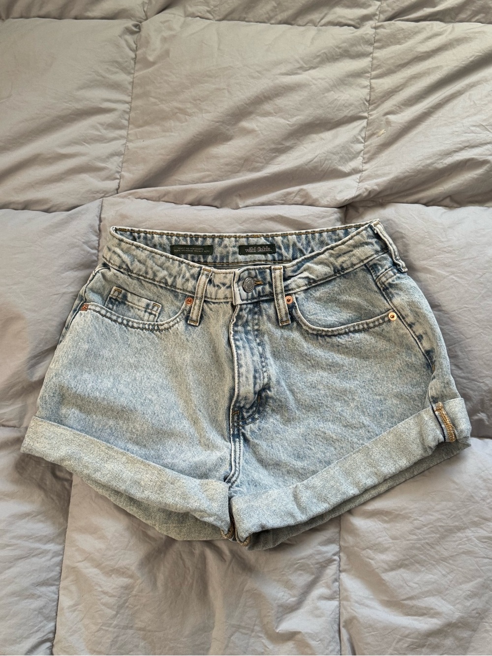 Wild Fable Light Blue Cuffed Denim Shorts